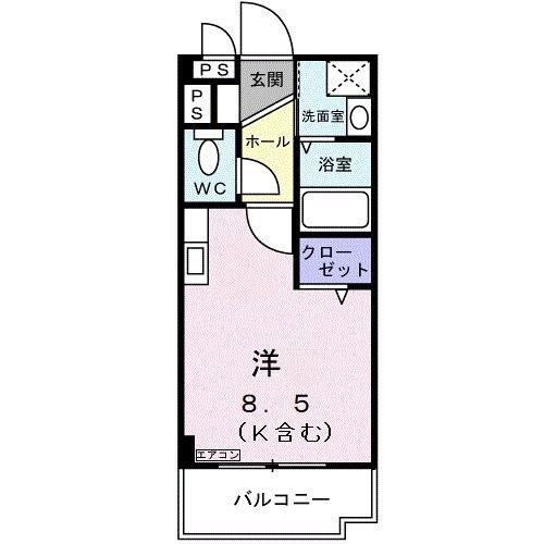 シティサイト西町(ワンルーム/6階)の間取り写真
