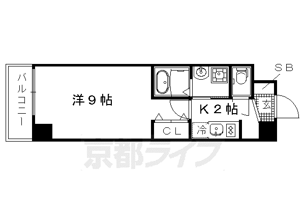  ESCASA京都西陣(1K/3階)の間取り写真