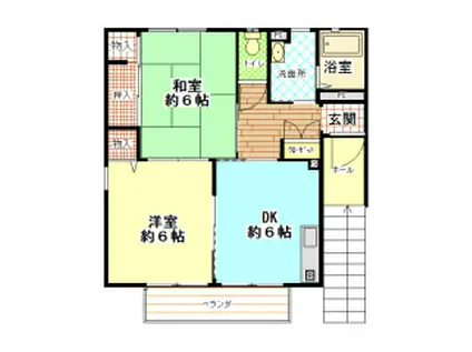 ウエストリーデン(1LDK/1階)の間取り写真