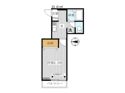 ラフィネ(1K/1階)の間取り写真