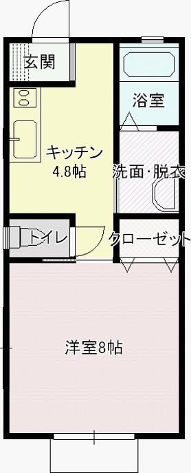 ブラウンコーポ(1DK/1階)の間取り写真