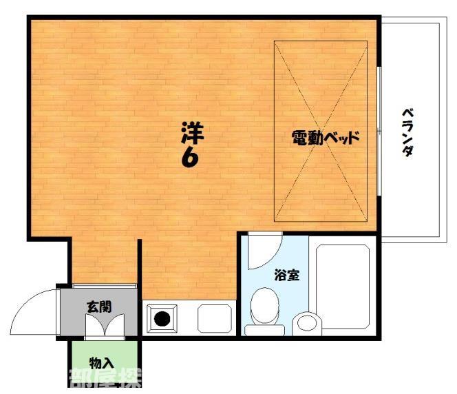 御殿山1棟マンション(ワンルーム/1階)の間取り写真