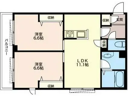 FIORE成田東(2LDK/2階)の間取り写真