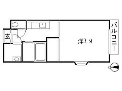 アミーゴ・タック(1K/2階)の間取り写真