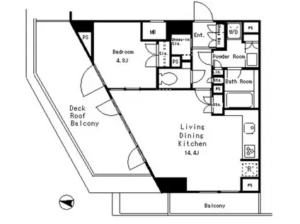 MFPRコート目黒南(1LDK/7階)の間取り写真
