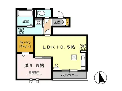 ロイヤルテラス(1LDK/1階)の間取り写真
