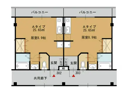 銀八寿し(ワンルーム/3階)の間取り写真