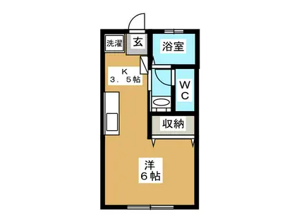 ハイツTUKASA(ワンルーム/1階)の間取り写真