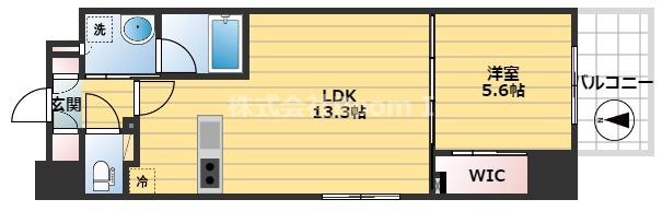 DIMUS北浜(1LDK/12階)の間取り写真