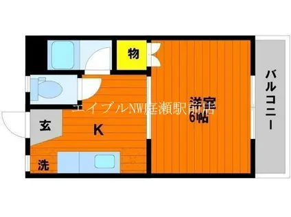 野田レジデンス(1K/4階)の間取り写真