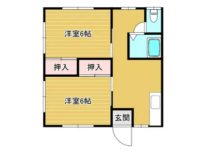 スカイハウス(2K/1階)の間取り写真