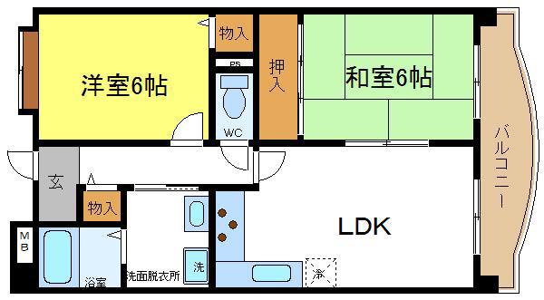 エスペランサ(2LDK/3階)の間取り写真