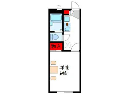 近鉄大阪線 河内山本駅 徒歩10分 2階建 築21年(1K/2階)の間取り写真