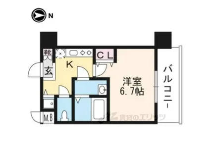アドバンス京都ソナーレ(1K/2階)の間取り写真