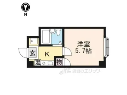 JPアパートメント亀岡(1K/3階)の間取り写真