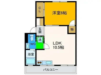 アンカーアパートメント(1LDK/3階)の間取り写真