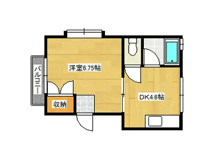 ハイツマルコ(1DK/1階)の間取り写真