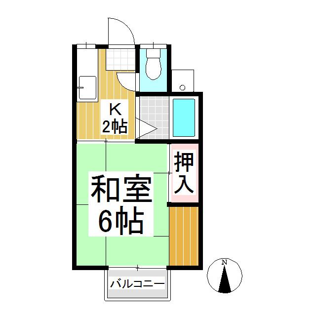 コーポ池田(1K/2階)の間取り写真