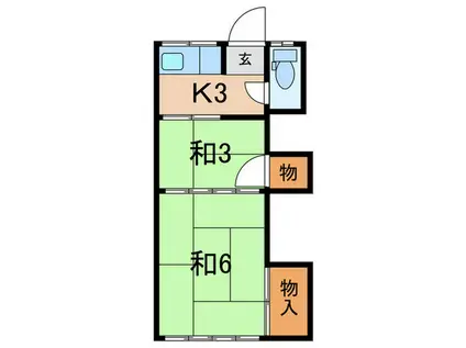 大塚荘(2K/1階)の間取り写真