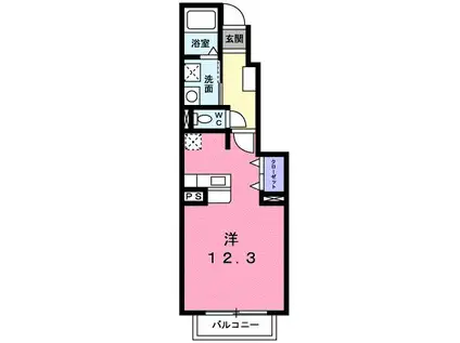 メゾンドフルールI(ワンルーム/1階)の間取り写真