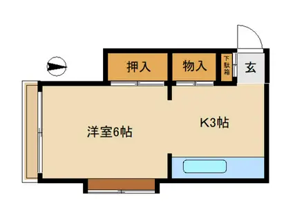 松山荘(ワンルーム/2階)の間取り写真