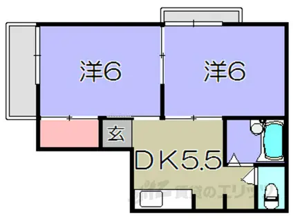 ミヤビハイツ(2DK/1階)の間取り写真