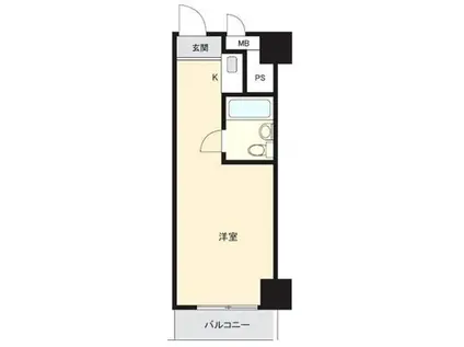 五反田ダイヤモンドマンション(ワンルーム/13階)の間取り写真
