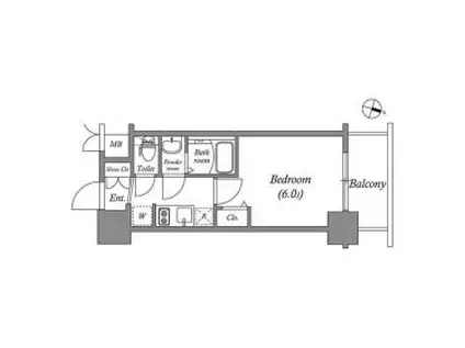 アドバンス大阪フルーヴ(1K/12階)の間取り写真