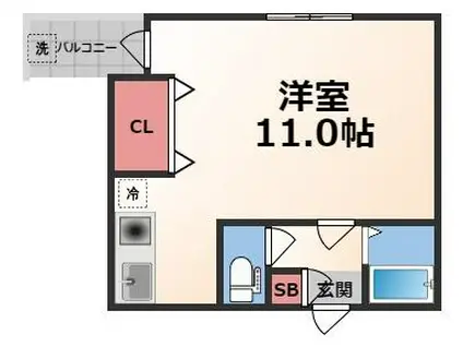 リバーライズ永和(ワンルーム/3階)の間取り写真