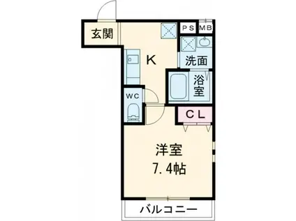 フジパレス平野郷II番館(1K/1階)の間取り写真