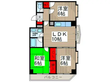 第5メゾン小泉芝新町(3LDK/2階)の間取り写真