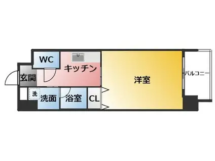 オープンブルーム八田STATIONFRONT(1K/9階)の間取り写真