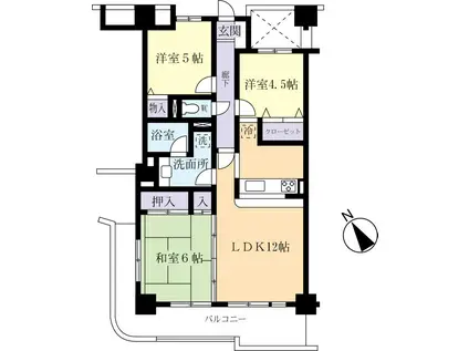 シティパレス明建(3LDK/3階)の間取り写真