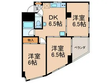 大塚ビル(3DK/4階)の間取り写真