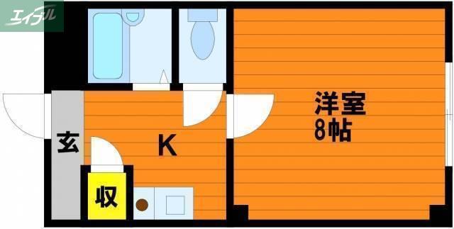 シャンテ後楽園(1K/2階)の間取り写真