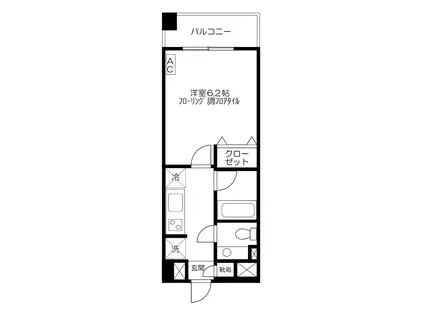 シュライナー池尻(1K/4階)の間取り写真