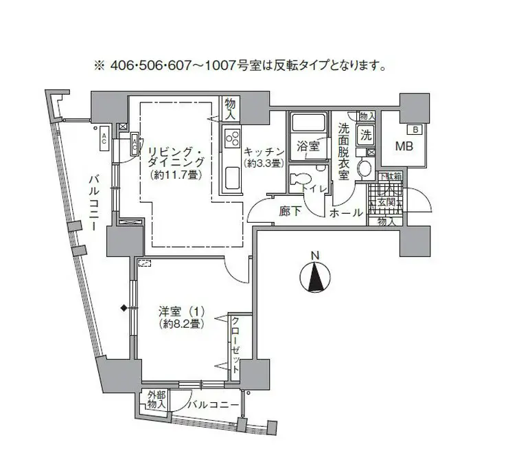 アクティ汐留 9階階 間取り