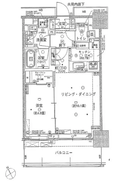 パークタワー西新宿エムズポート 6階階 間取り