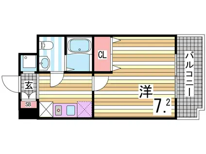 モリタハイツ(1K/4階)の間取り写真