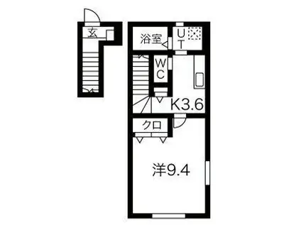 G-CLASS(1K/2階)の間取り写真
