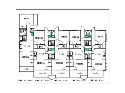 エクセル伏屋(1LDK/1階)の間取り写真