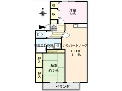 クレール津福Ⅰ(2LDK/1階)の間取り写真