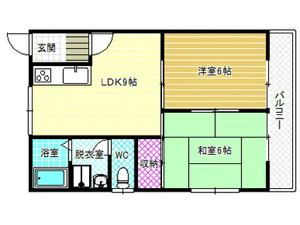 大清青谷ハイツ(2LDK/1階)の間取り写真