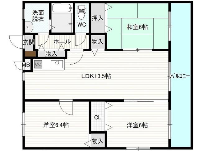 ベルリッツ金子(3LDK/2階)の間取り写真