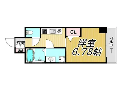 アリビオ立花III(1K/11階)の間取り写真