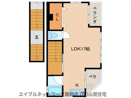 アパルトイサカ(ワンルーム/3階)の間取り写真