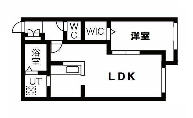 サリーレ新札幌A(1LDK/1階)の間取り写真
