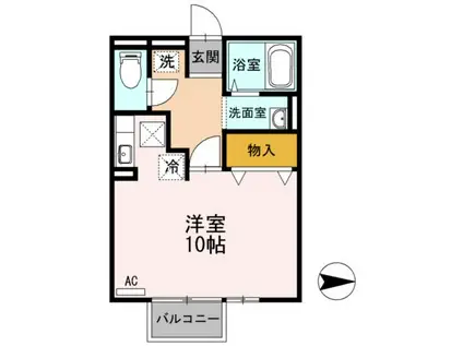 メゾン・ド・フォセ(ワンルーム/1階)の間取り写真