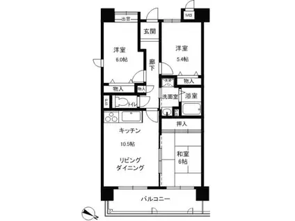オルタンシア六甲(3LDK/7階)の間取り写真