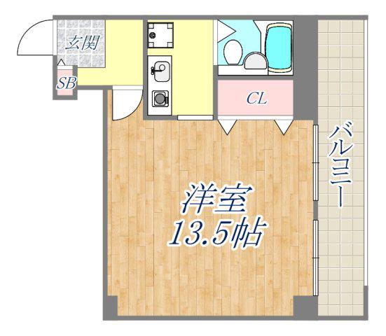 ヒカリマンション(1K/3階)の間取り写真